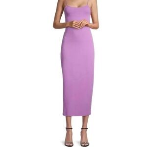 Victor Glemaud Strappy Cotton-Blend Knit Midi-Dress Lilac size XL
